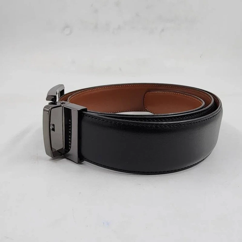 Perry Ellis Portfolio Love Triangle Reversible Belt Men's M 34/36 Black